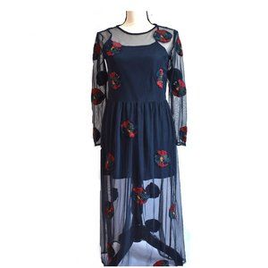 Mango Maxi Dress with Embroidery